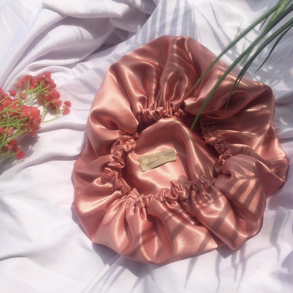 HAIR BONNET SILK shibuyaa Premium Satin SV Silky SILK satin bonnet - Hair bonnet silk / hair bonnet