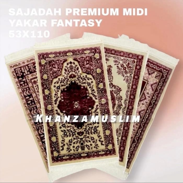 Sajadah Turkiye Tanggung 53X110 Sejadah Beludru Turkiye Tebal Haji Lembut Midi Bunga Umroh