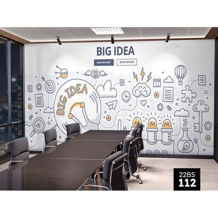 BEST SELLER Wallpaper Dinding Custom Mural Kata Motivasi Bisnis Positif Kantor