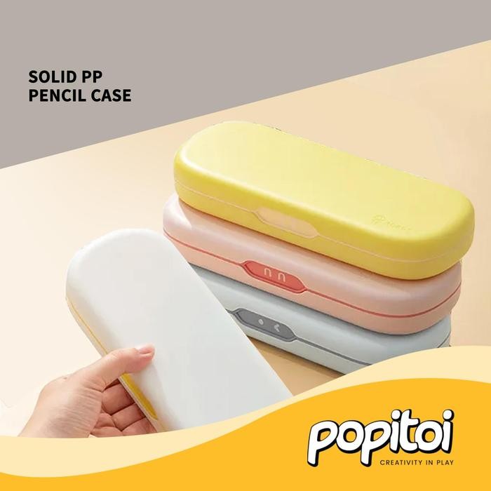 

SIMPLE SOLID COLOR PP PENCIL CASE DOUBLE LAYER STORAGE KOTAK PENSIL 2 LAYER