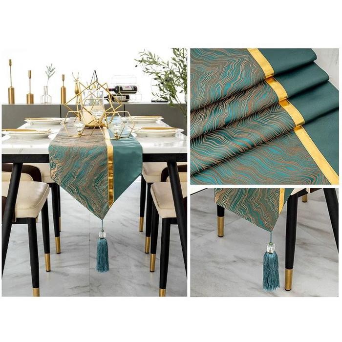 TABLE RUNNER SILK / TAPLAK MEJA SATIN / DEKORASI TAPLAK MEJA MAKAN KODE 431