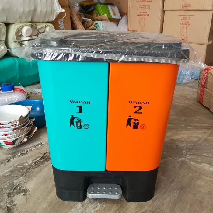 Tempat Sampah Injak 20Liter 2 Wadah / Tempat Sampah 2 Wadah