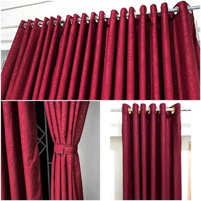 PREMIUM Gorden Polos Embos Maroon Tinggi 220cm