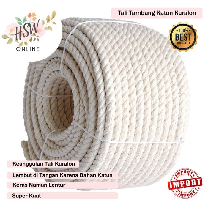 PREMIUM Tali Tambang Katun 6 mm 8 mm 10 mm 12 mm 14 mm Tali Tambang Kuralon