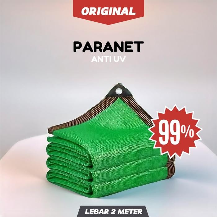 PREMIUM Paranet Hijau Lebar 2 Meter - Jaring Shading Net Anti UV untuk Tanaman dan Teras