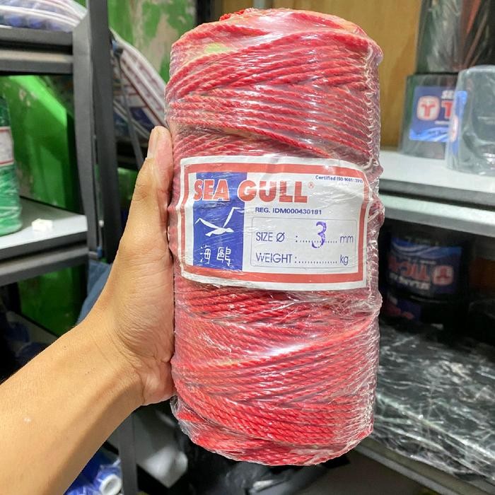 PREMIUM Sea Gull Tali Tambang 3 mm 1 Roll 200m - Tali Dadung - Tali Tambang PE murni - Dadung