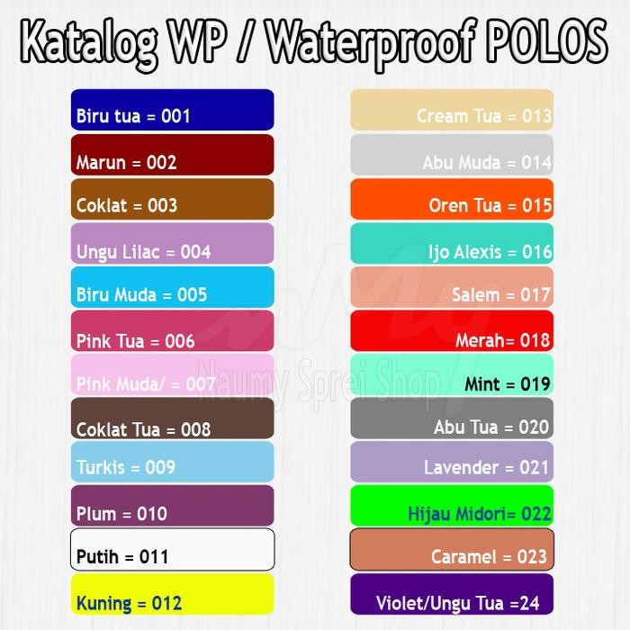 PREMIUM Kain WP Anti Ompol Bahan Sprei Meteran Waterproof Polos WP / WP POLOS