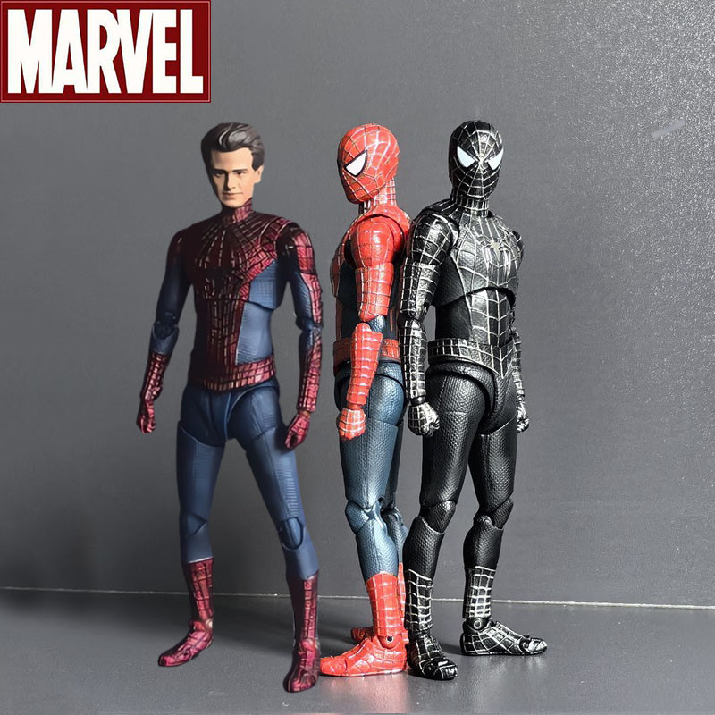 High-Quality Ko Tobey Maguire Spider Man Action Figure Toys Garfield Spiderman Venom Movable Model