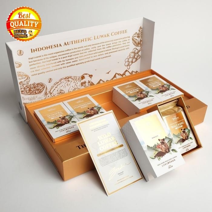 

Kopi Luwak Wild Indonesia Authentic Luwak Coffee Luxury Parcel Box Worcas 100 gr box isi 5 Wild