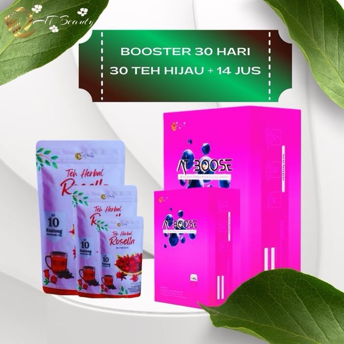 

BOOSTER 30 Hari [ 30 Teh hijau + 14 Sachet AT Boose ] Minuman Green Tea