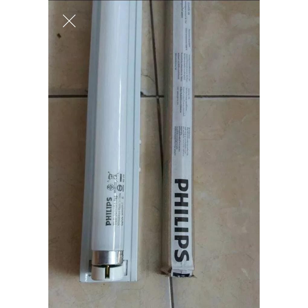 Lampu TL Philips 18 watt Simbat Set/ TL Neon 18w/ lampu panjang set