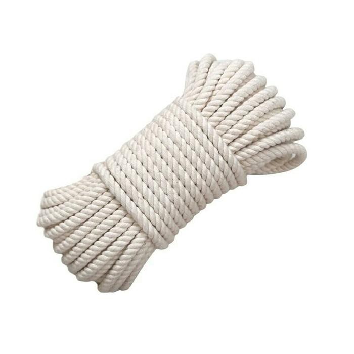 PREMIUM Tali tambang katun 10 mm / Tali tambang / Cotton rope 10mm white