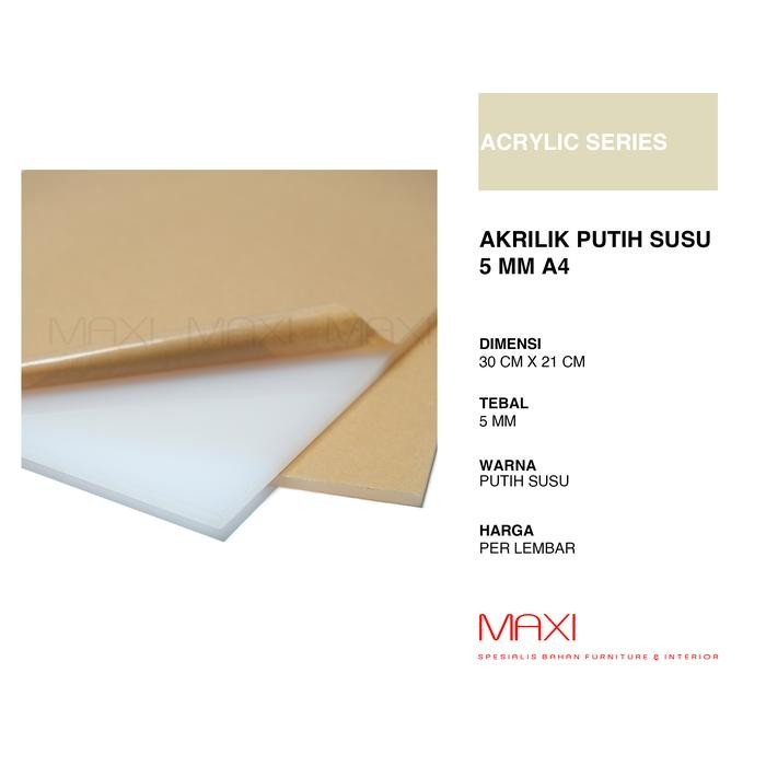PREMIUM AKRILIK MIKA PUTIH SUSU 5MM A4 - MIKA ACRYLIC LEMBARAN