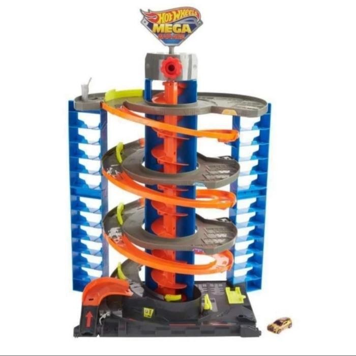 HOT WHEELS HOTWHEELS CITY POWER PARKING MEGA GARAGE PLAYSET WITH 1 VEHICLE