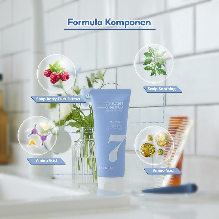 HEADSPA7 - NO WASH SHAMPOO FRESH LIQUID TYPE 100ML - DRY SHAMPOO - SAMPO TANPA BILAS - KERING,