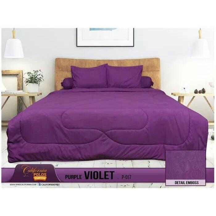 PREMIUM sprei my love california ungu polos 180x200 halus lembut ori