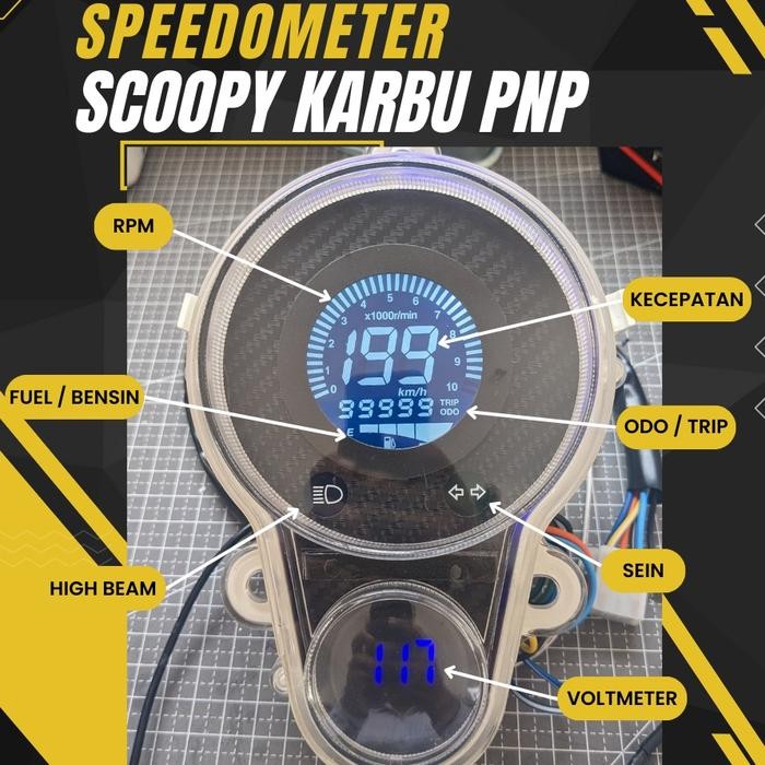 Speedometer Digital Honda Scoopy Karbu Pnp