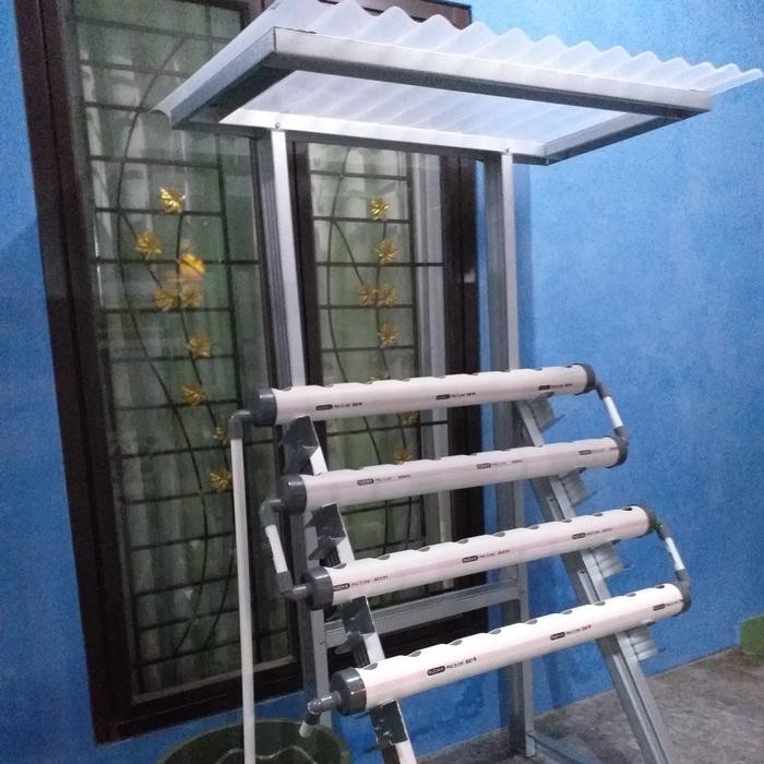 Terlaris Instalasi Hidroponik Pipa 2 1/2" Rangka Baja Ringan Full Set