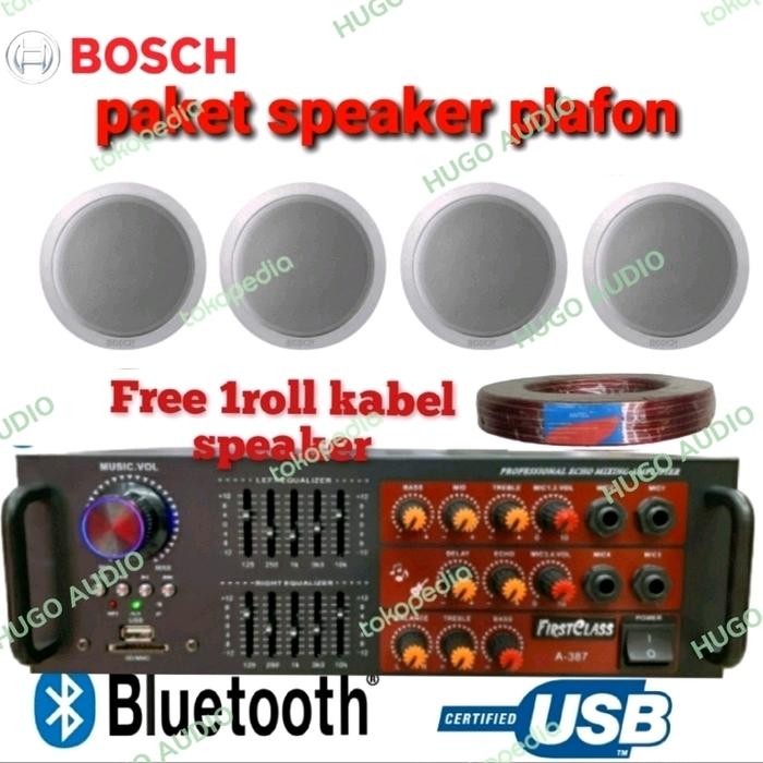 Paket Speaker Ceiling Bos Lhm 0606 ( 4 Speaker ) Bluetooth Usb