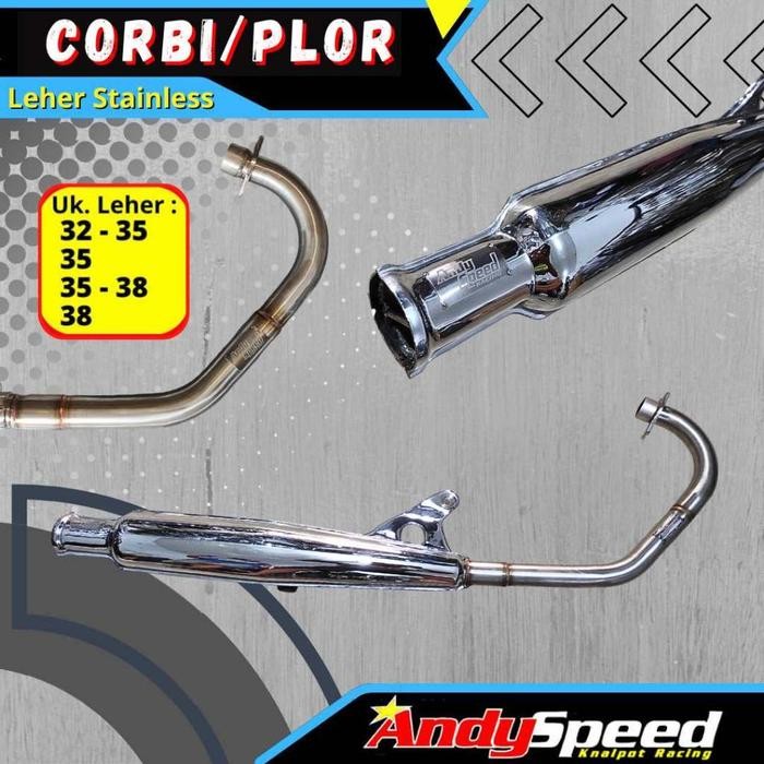 Knalpot Corbi Cb Leher Full Stainless Bass Dan Plor Andy Speed