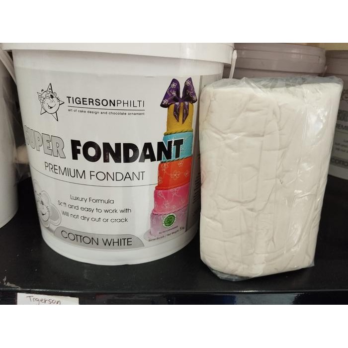 

Stok Baru Tigerson 1 kg super fondant icing fondant cotton white putih