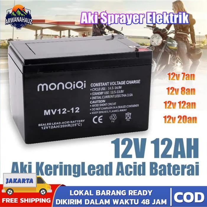 (Cod) Aki Kering Original 12V 12Ah / Aki Sprayer Elektrik 12V 12Ah / Aki Battery12V 8Ah / Aki Kering
