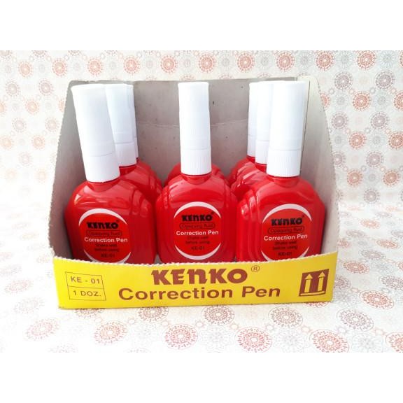 

tipex ke-01 merah / correction fluid merk kenko 1 lusin (12 pcs) kode 783