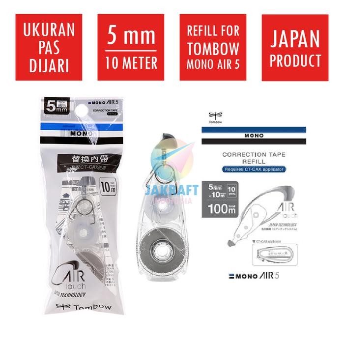 

tombow mono air 5 correction tape xcct-cax5c (5 mm x 10 m) refillable kode 828