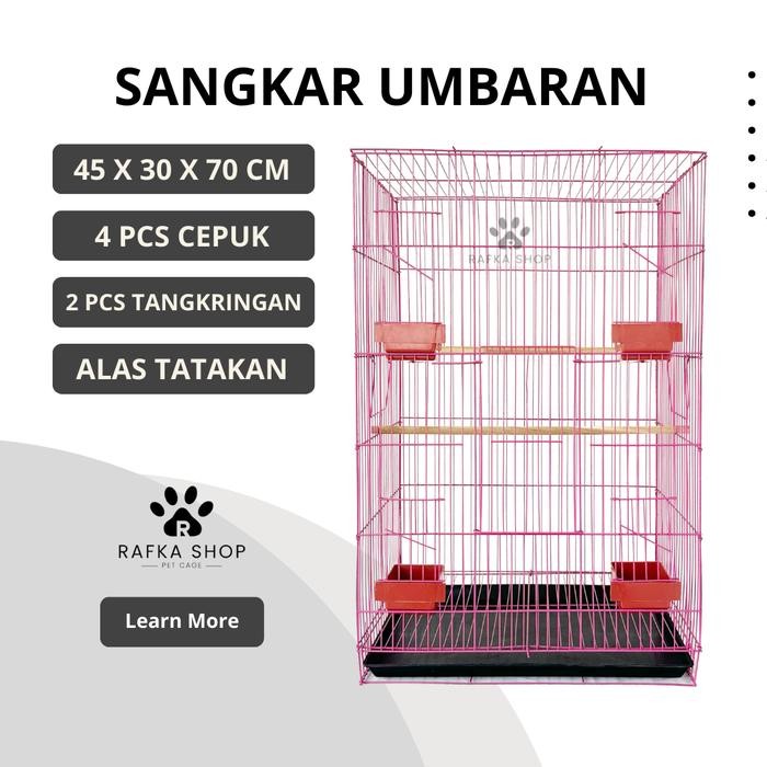 Sangkar umbaran burung Size M jumbo besi lipat tebal sangkar burung love bird