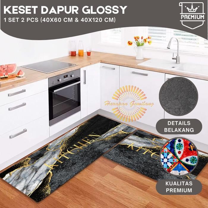 Keset Kaki Anti Slip Alas Lantai Dapur Kitchen or Mat Glossy 1 SET