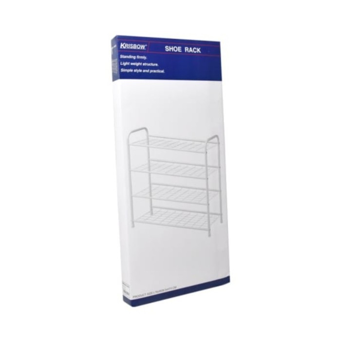 krisbow rak sepatu 4 tingkat_shoe rack 4 tier white_rak sepatu besi