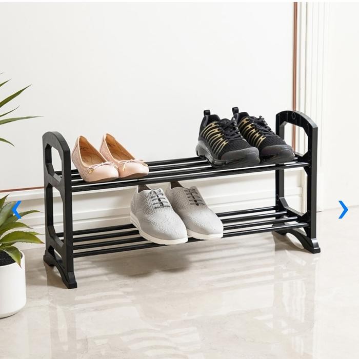 Krisbow Rak Sepatu Stackable 2 Tingkat - Hitam
