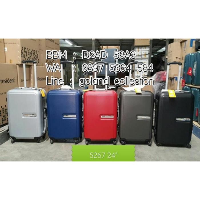 Koper President Polycarbonate Box No Zipper ukuran 20 inch roda 4