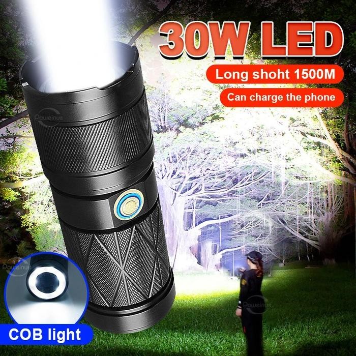 Senter Super Terang Waterproof LED Tactical Anti Air Lampu SWAT Zoom Murah SWAT Police Kapasitas