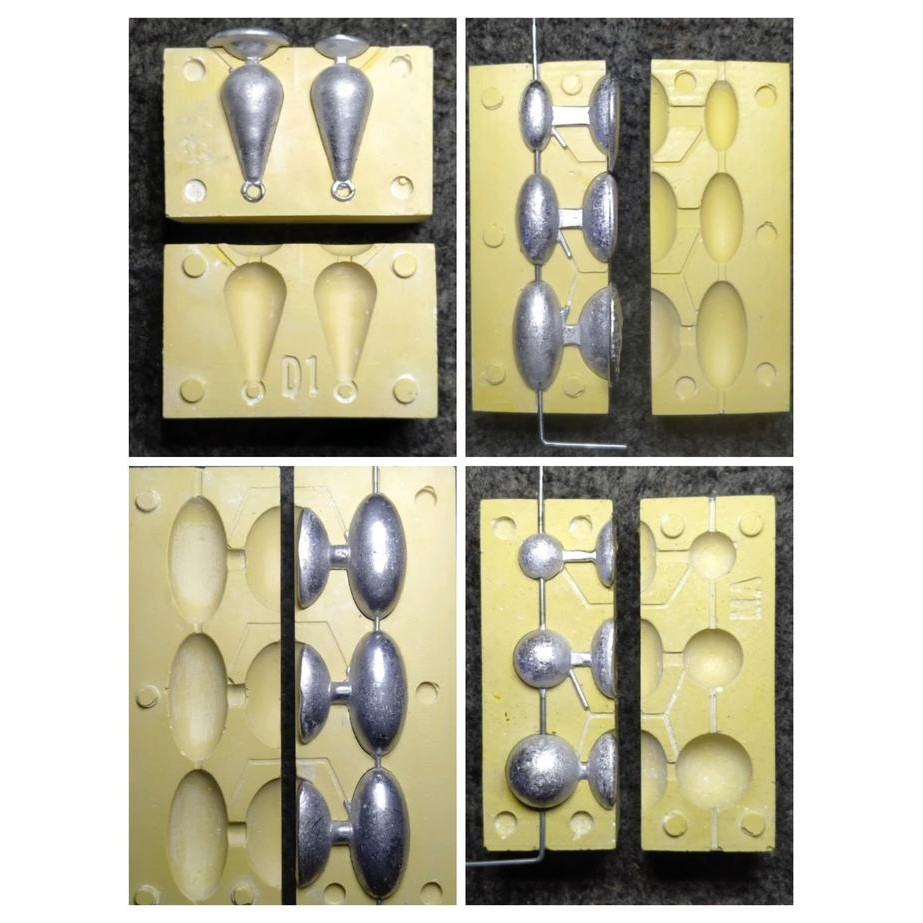 Molding Cetakan Bandul Timah Pemberat Pancing Dasaran Hasil Ciamik