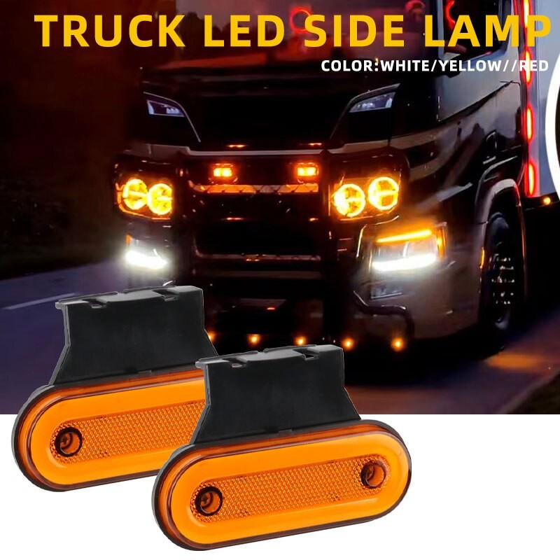 1X24V Led Lampu Penanda Sisi dengan Braket Lampu Izin Truk Lampu Belakang Lampu Parkir Peringatan Tr