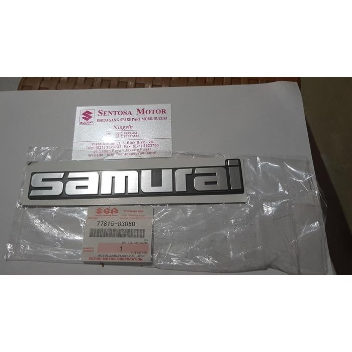 Emblem Tulisan Samurai Suzuki Jimny Katana Asli Sgp Kode 098