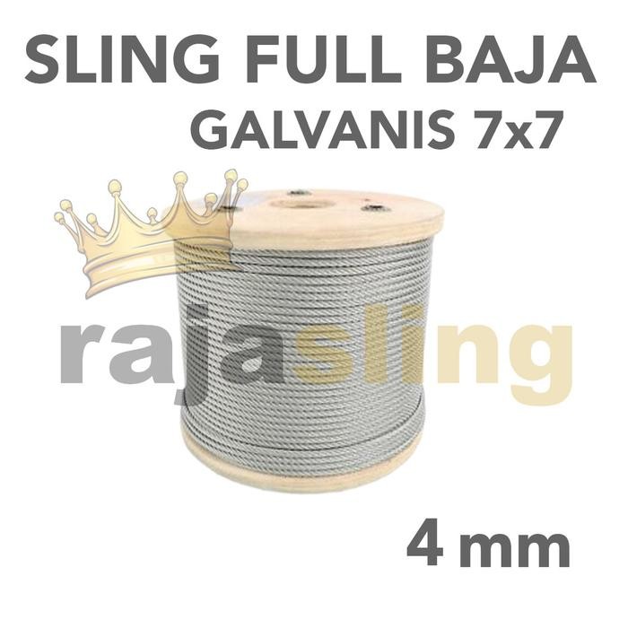 PREMIUM Kawat Seling 4mm Full Baja Galvanis/Kawat Sling 4mm Galvanis/Wire Rope