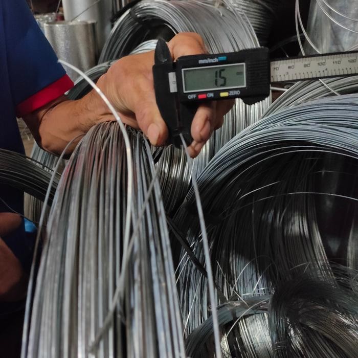 PREMIUM Kawat Galvanis Baja putih Tebal 1,5mm kawat licin no 16 roll isi 50 kg