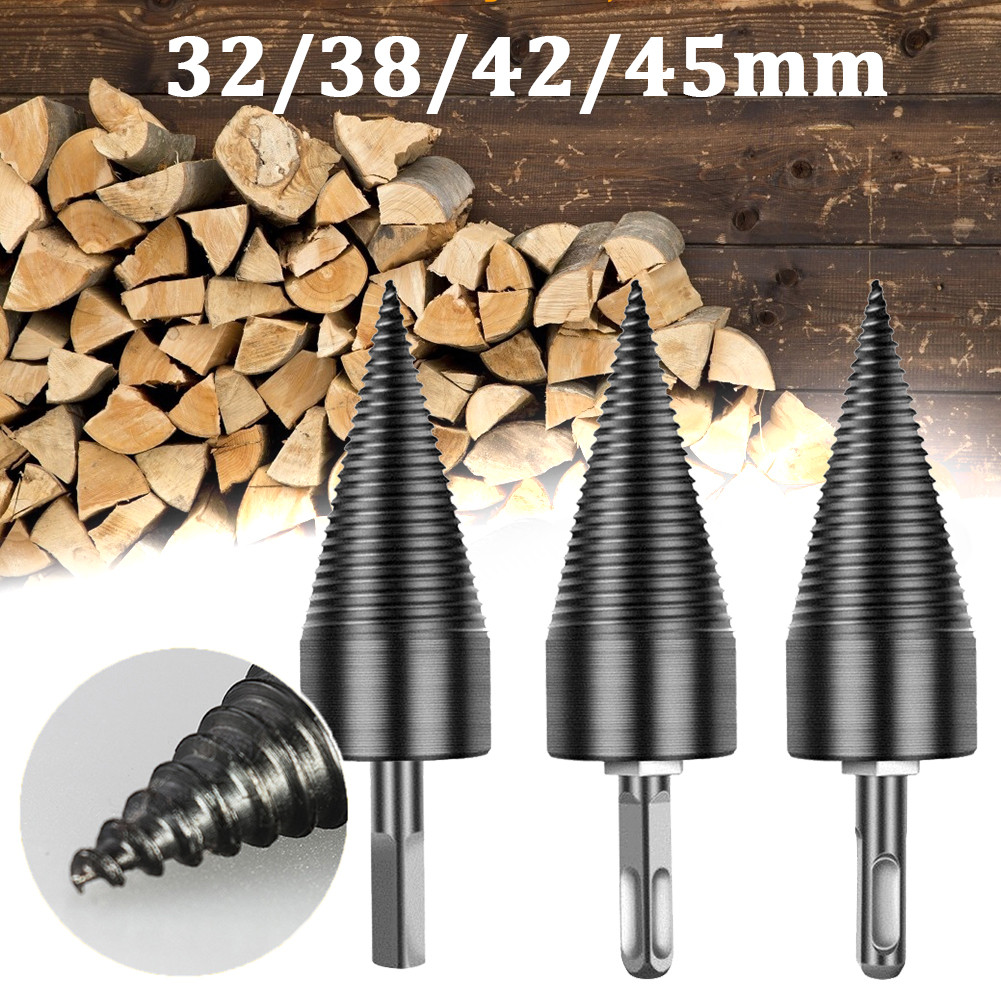 32/38/42/45Mm Mata Bor Kayu Putar Kayu Bakar Membelah Kerucut Bit