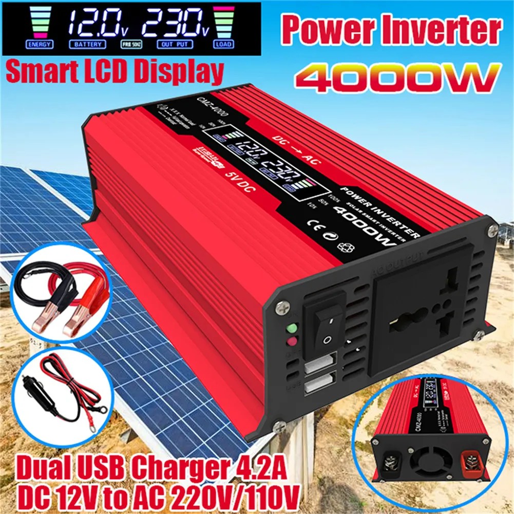 4000W Solar Power Inverter 12v 220v Pure Sine Wave Inverter Converter