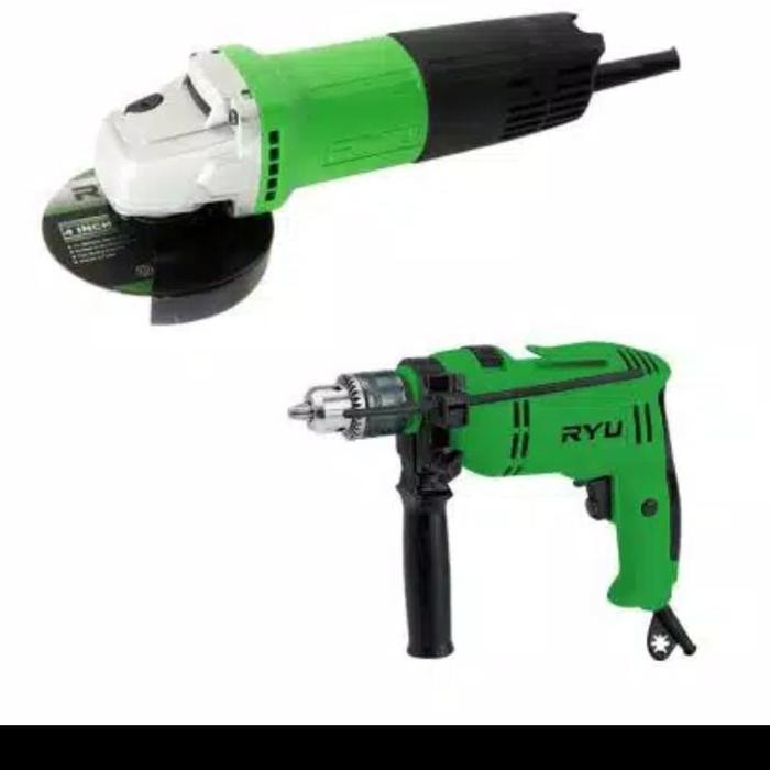 Promo Paket Gerinda/ Gurinda Ryu & Bor Ryu 13Mm Impact Drill