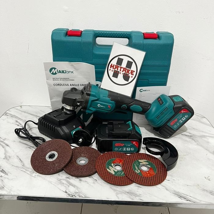 Mailtank Sh221 Gerinda Baterai Brushles188Vf Cordless Angle Grinder 6900Rpm Mesin Gerinda Baterai