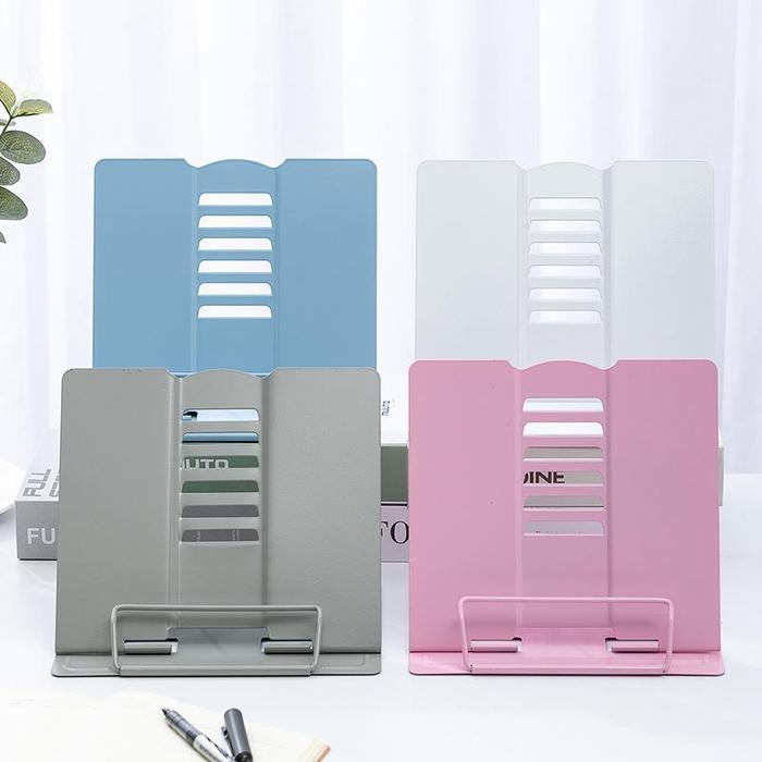 

[Deli Atk] Triple W Portable Metal Adjustable Book Holder Penyanggah Buku Majalah