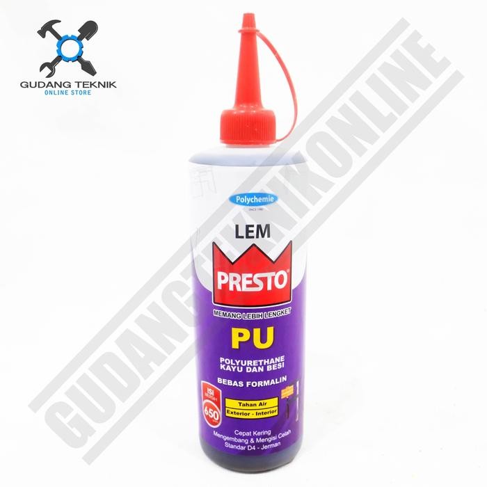 (PRESTO PU 650GR) LEM KAYU BESI PRESTO PU 650GRAM / LEM POLYURETHANE WOOD IRON PU PRESTO SATUAN