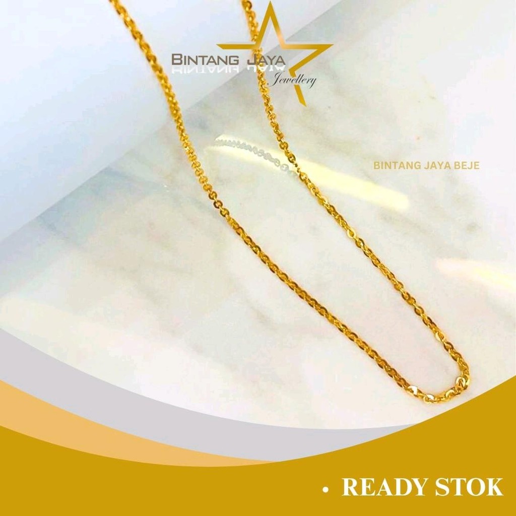 Kalung Emas Asli Rantai Nori 375 8K UBS Berat 3,03g Panjang 46.5 CM Acara Harian - Tampil Casual Chi