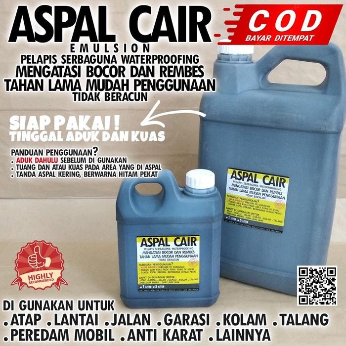 ASPAL CAIR WATERPROOF SIAP PAKAI PELAPIS ATAP RUMAH DAK BETON COR GENTENG KOLAM DLL