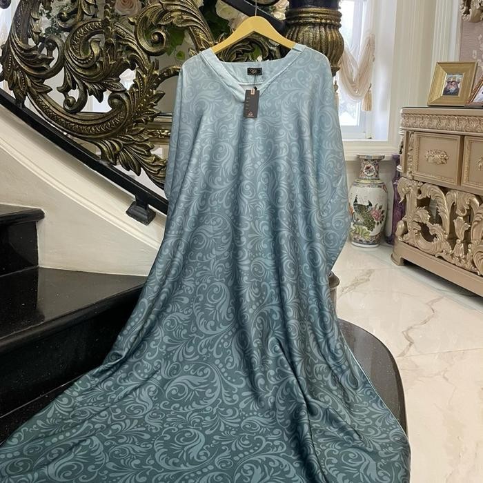 Kaftan Rgb Turki Gradasi Silk Premium Gamis Dress Wanita Mewah Nyaman Terlaris