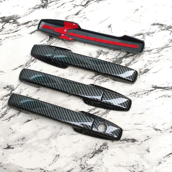 COVER HANDLE PINTU MOBIL HONDA BRIO DOOR HANDLE COVER CARBON