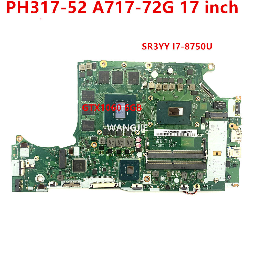 NBQ3F11001 For ACER Predator Helios PH317-52 A717-72G 17 inch Laptop Motherboard DH53F LA-F991P GTX 